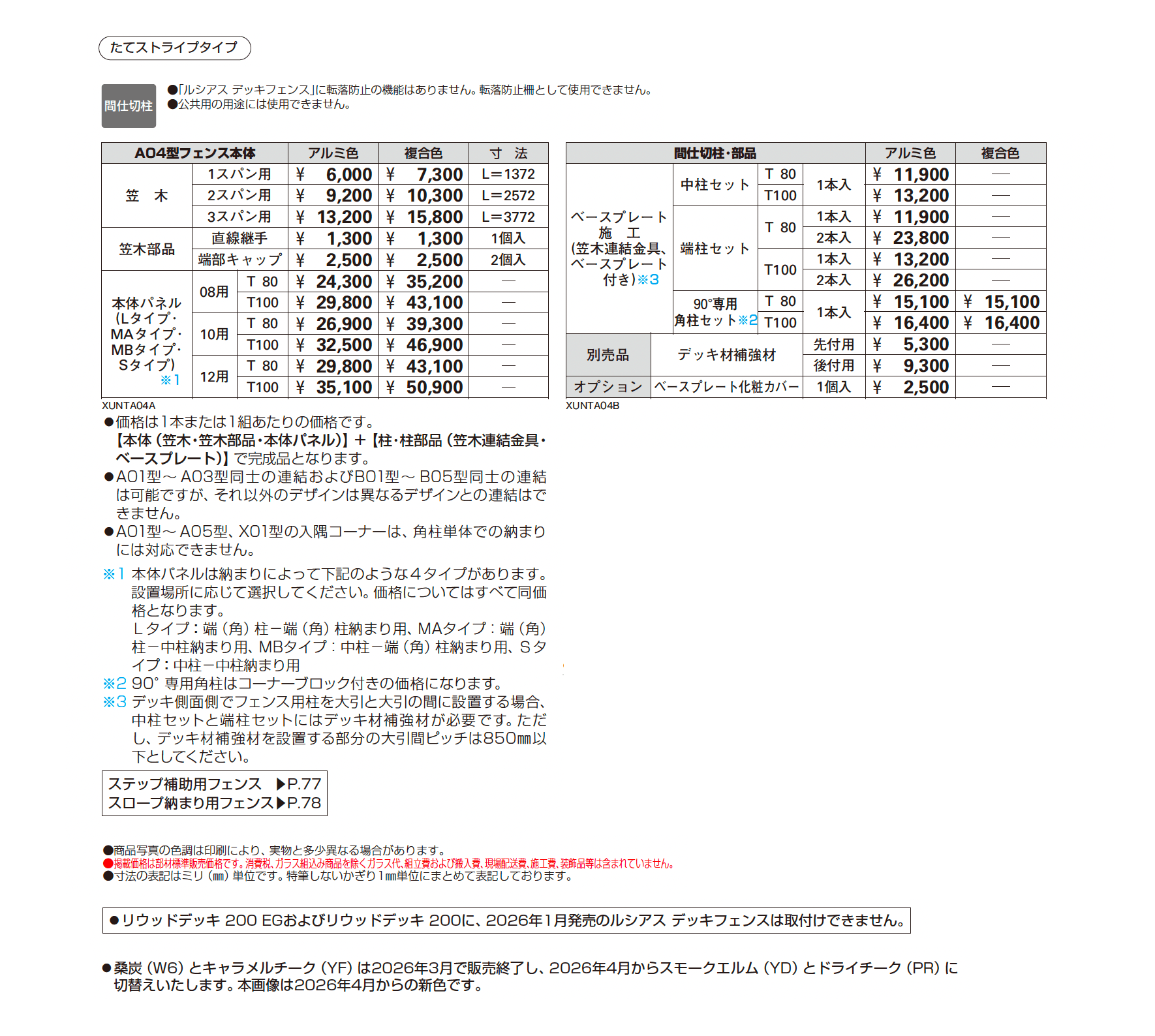 ルシアス デッキフェンス A04型【2026年1月発売】_価格_1