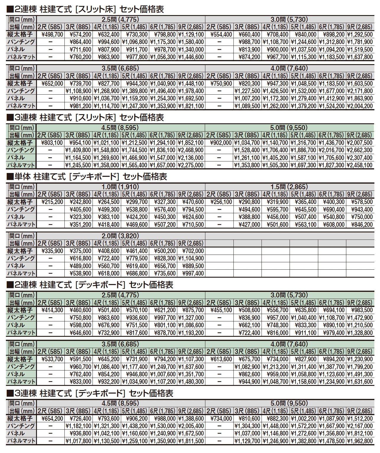 ビューステージ Hスタイル 九州・四国間 柱建て式_価格_2