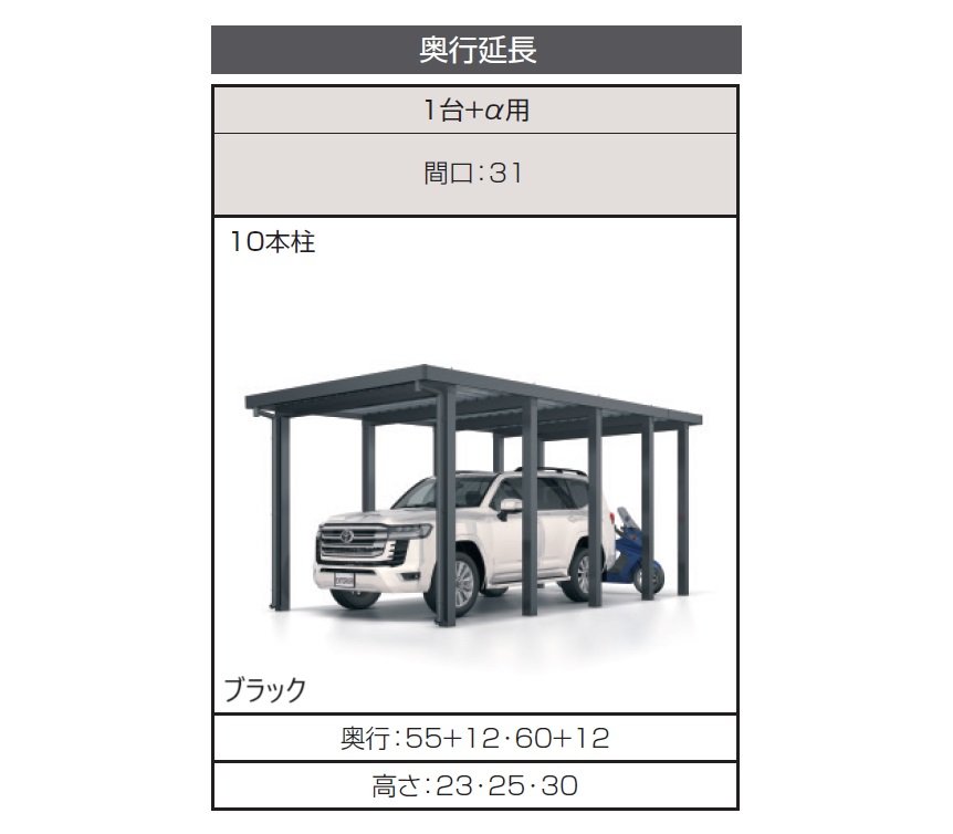 三協アルミの「G1-R/ジーワン アール(耐積雪量200cm仕様:基本・奥行延長・間口延長・奥行連結・間口連結)」のサブ画像2