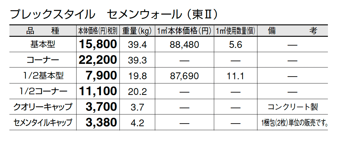 プレックスタイル セメンウォール_価格_2