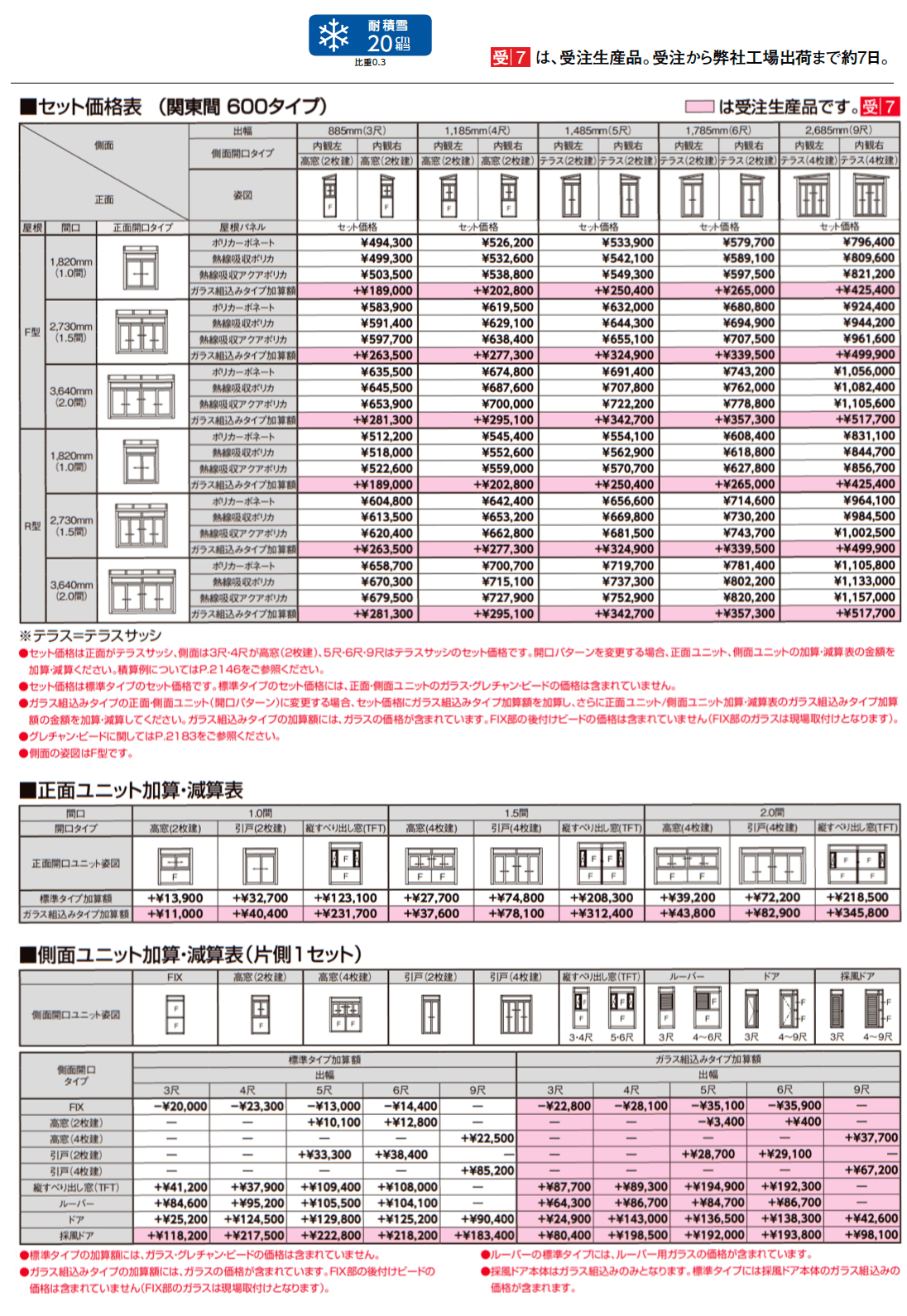 サニージュ F型 土間納まり 関東間_価格_3