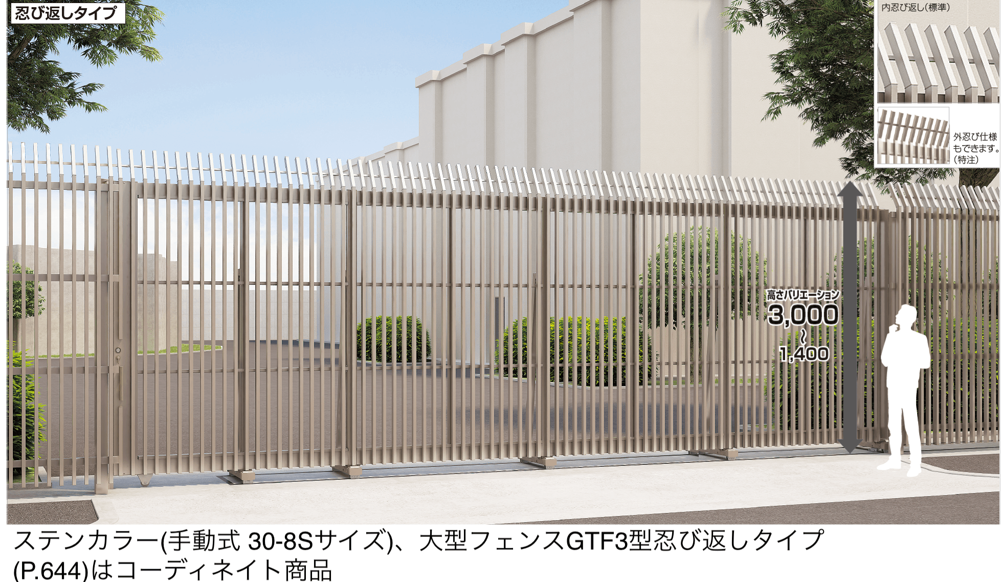 四国化成の「ユニットラインGT3型(忍び返しタイプ)」