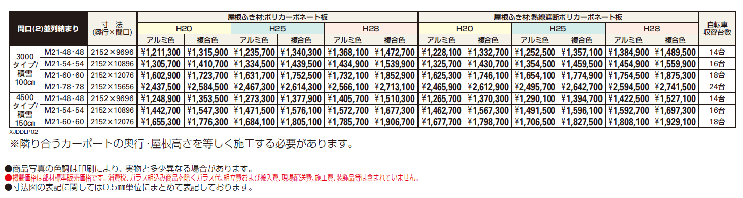 エフルージュ FIRST ミニ 3000タイプ/4500タイプ 間口(2)並列納まり【2024年版】_価格_1