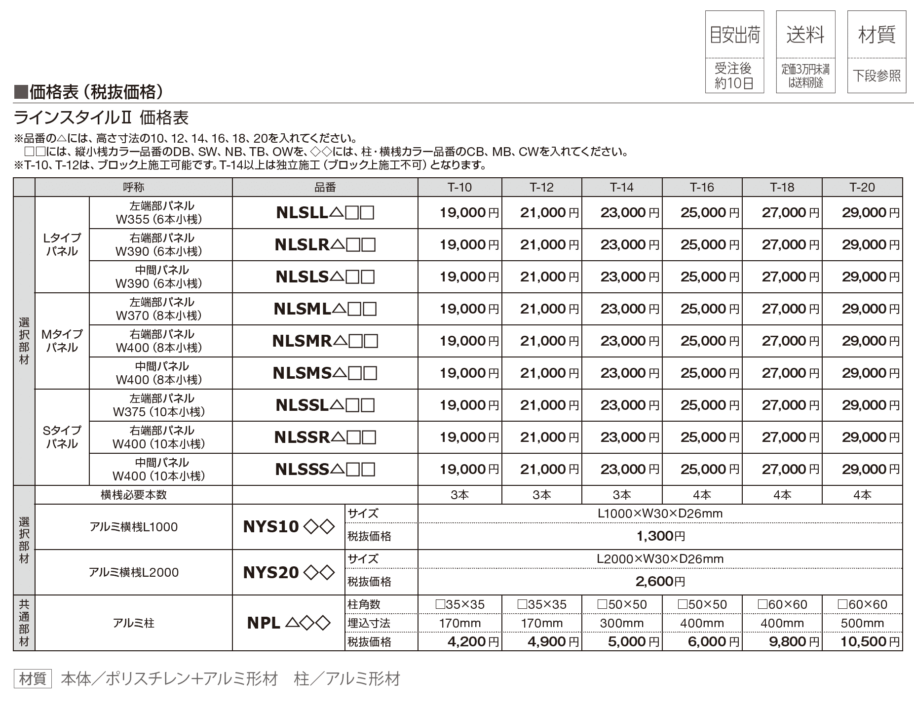 セミユニットフェンス ラインスタイルⅡ【2025年版】_価格_1