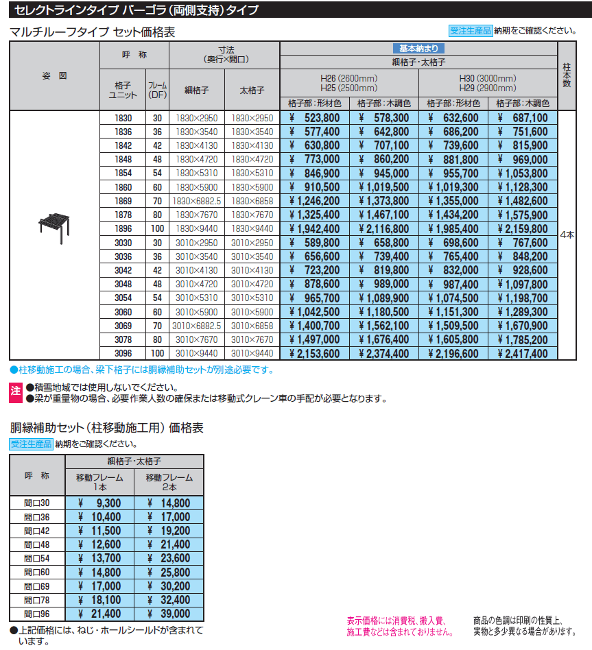 U.スタイル アゼスト セレクトラインタイプ パーゴラタイプ(マルチルーフタイプ(両側支持タイプ))【2024年版】_価格_1