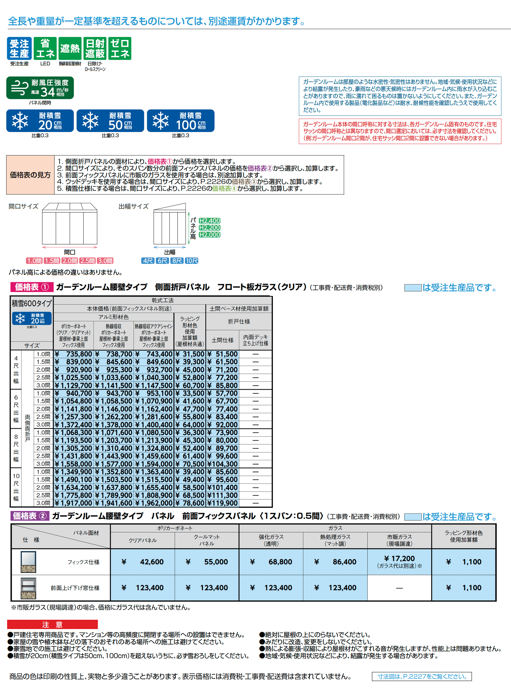 ココマ ガーデンルーム腰壁タイプ(乾式工法)_価格_1