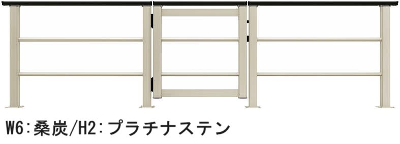 YKK APの「ルシアス デッキ門扉 B03型 横格子2本タイプ」のサブ画像1