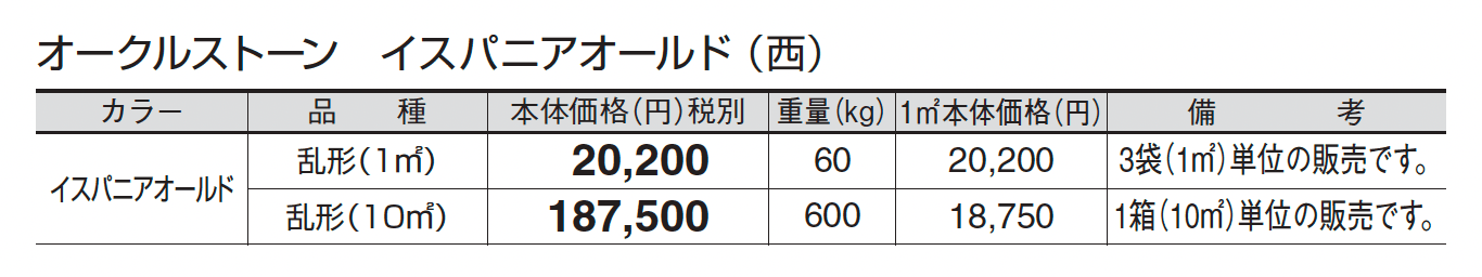 オークルストーン イスパニアオールド_価格_3