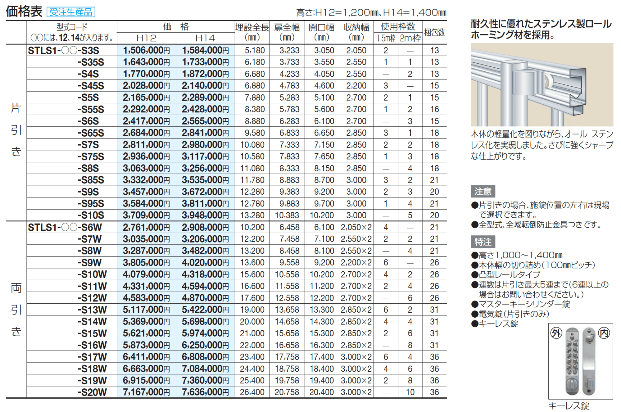 スタックラインS1型(全域レール)【2023年版】_価格_1