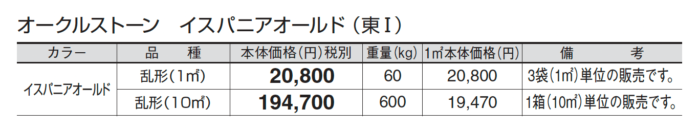 オークルストーン イスパニアオールド_価格_1