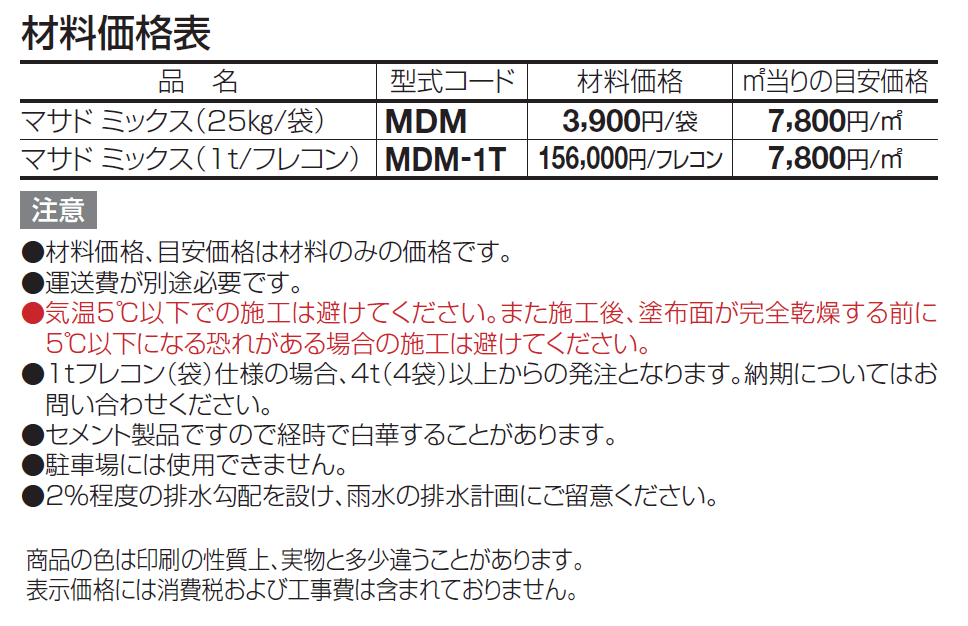マサド ミックス(散水タイプ)【2024年版】_価格_2