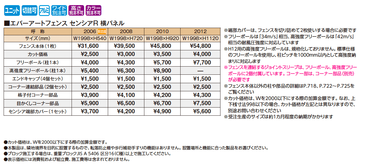 エバーアート®︎フェンス センシアR 横パネル【2025年版】_価格_1
