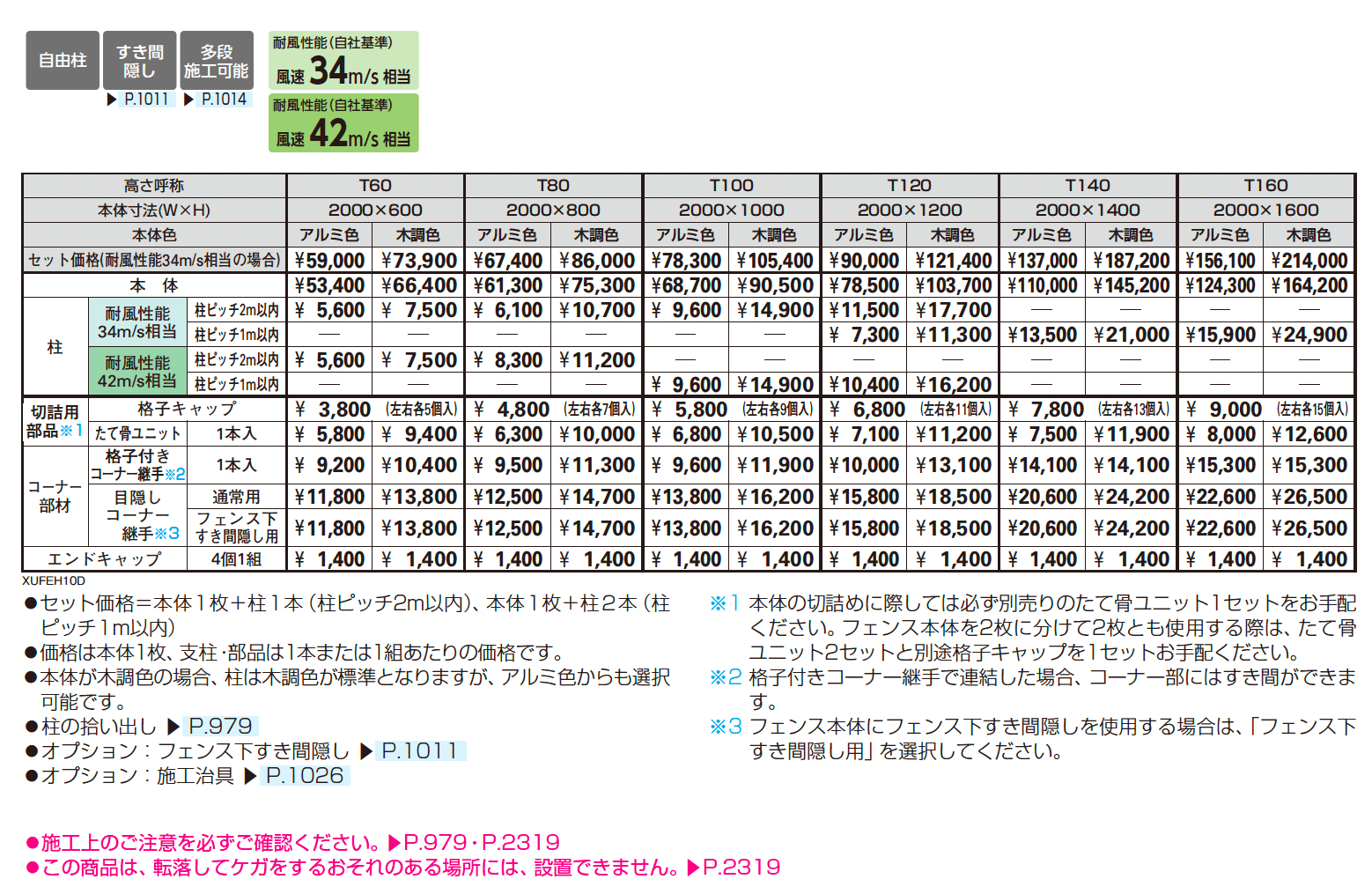 ルシアス フェンス H10型 横ルーバー_価格_1