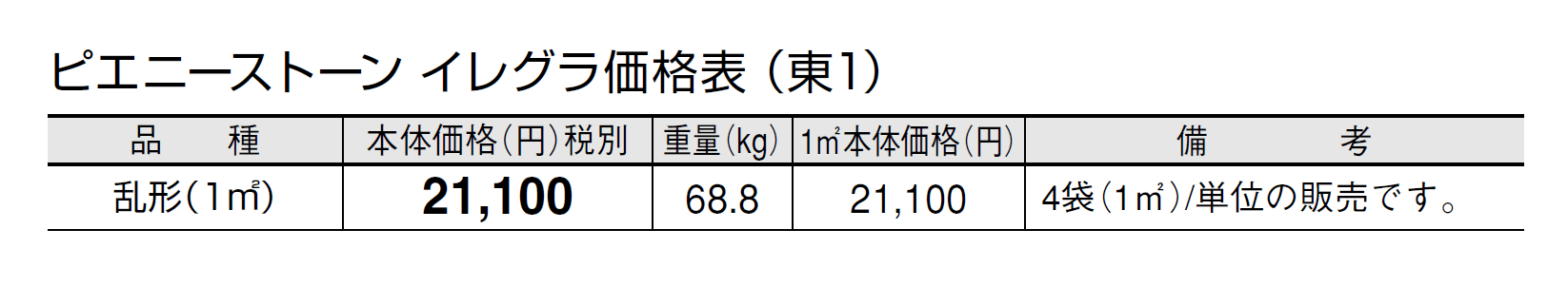 ピエニーストーン イレグラ【2024年版】_価格_1