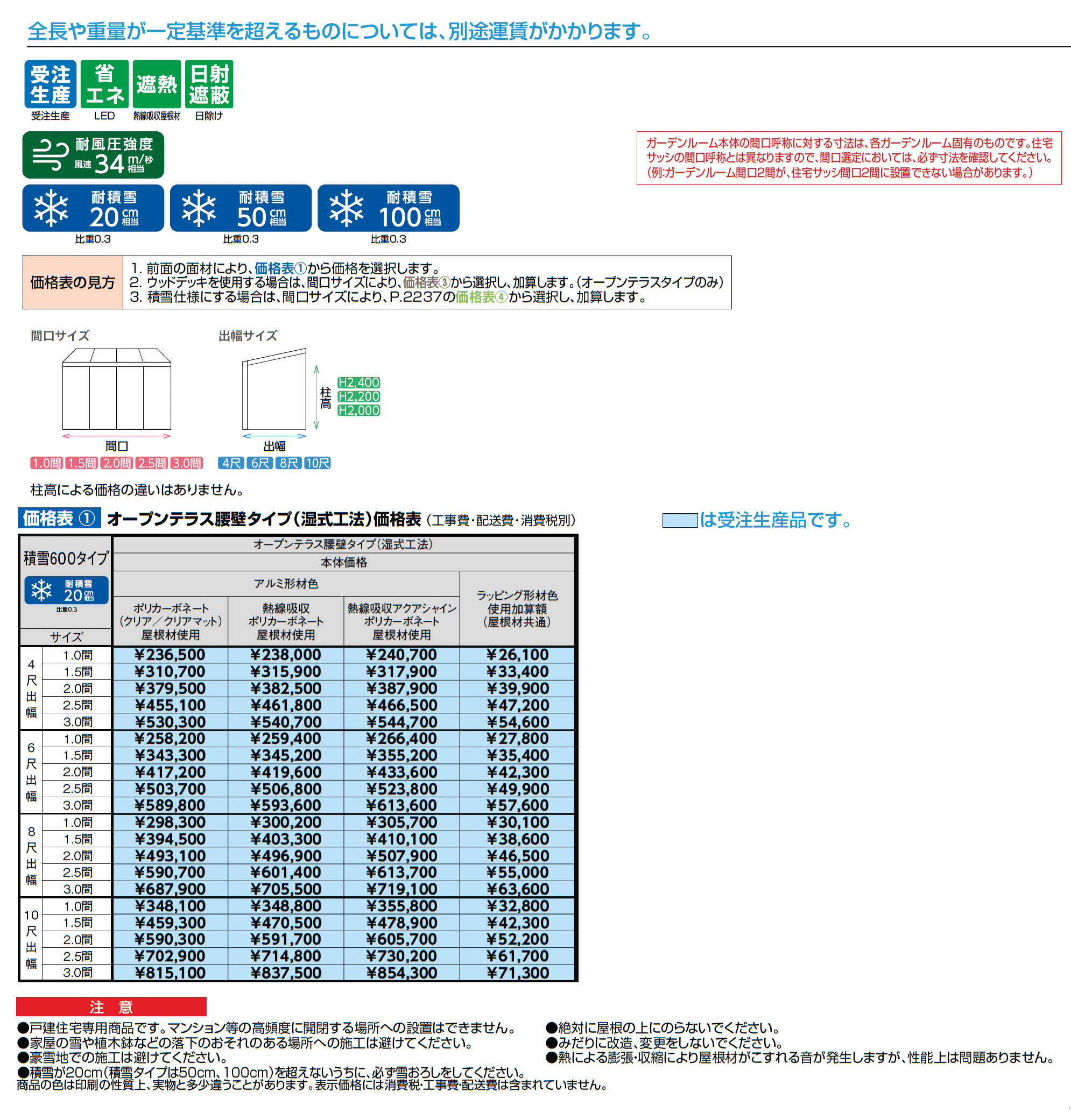 ココマ オープンテラス腰壁タイプ(湿式工法)_価格_1
