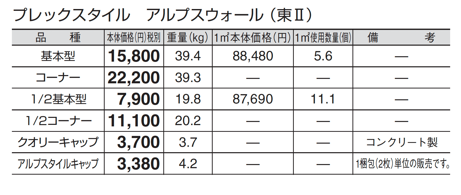プレックスタイル アルプスウォール_価格_2