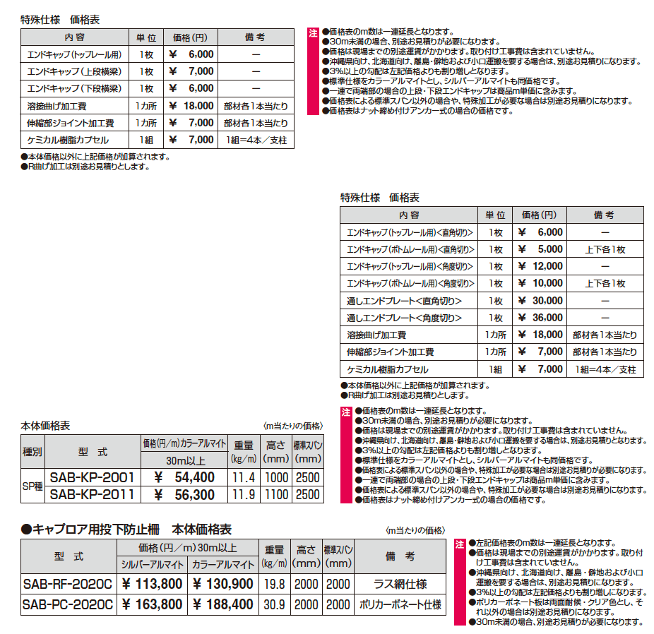 キャプロア(caproa) 標準タイプ(新設用) 高欄(SP種) 【2022年版】_価格_4