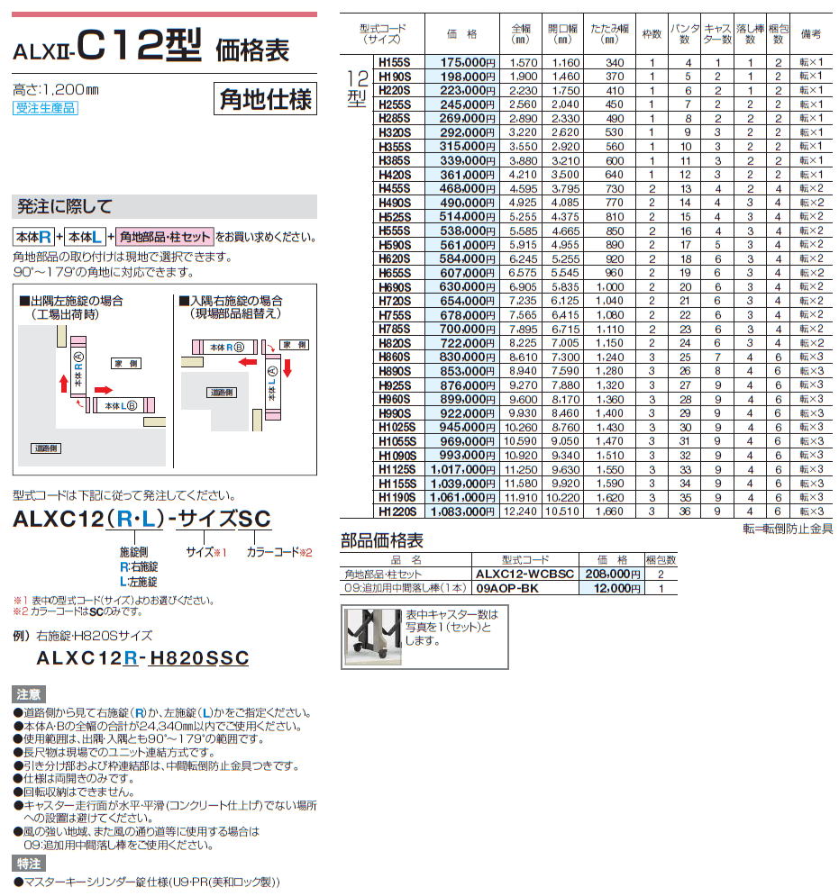 ALXⅡ-C 10型/12型/14型/16型_価格_9