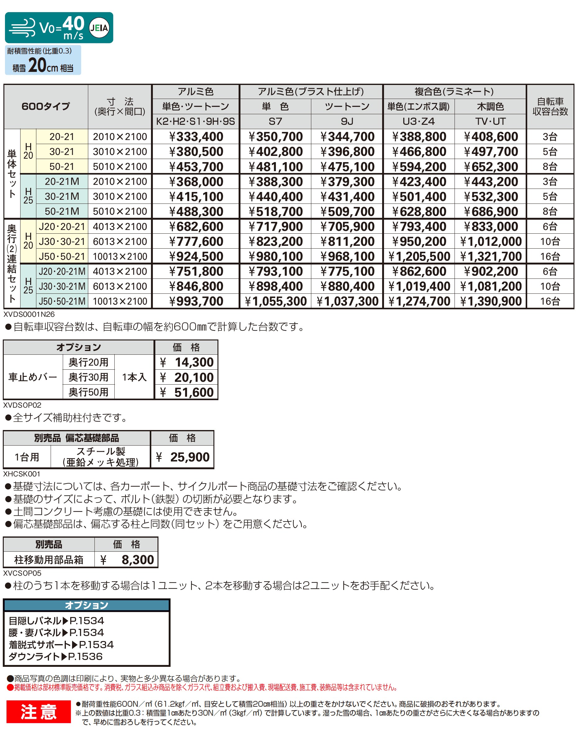 プレーンルーフ ミニ 600タイプ(単体/奥行連結)_価格_1