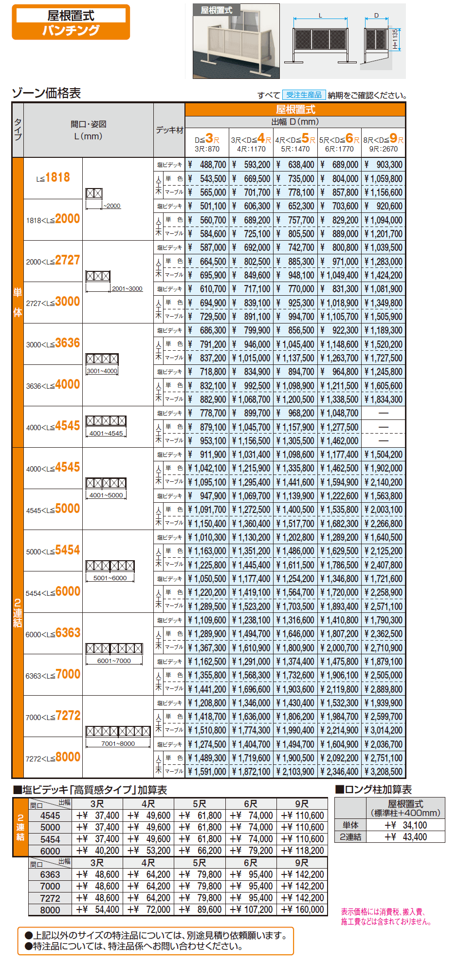 オルネ特注品(屋根置式 パンチング)【2024年版】_価格_1