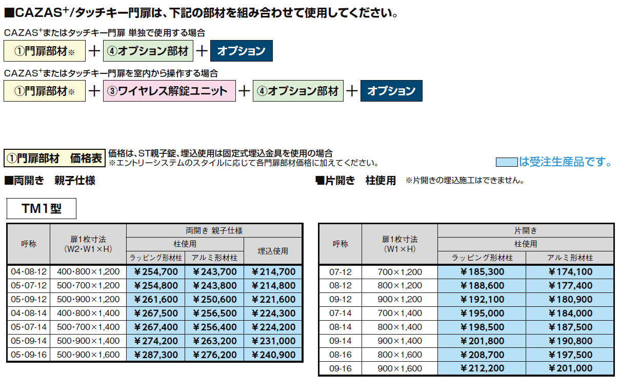 開き門扉AA エントリーシステム TM1型(木調)【2024年版】_価格_2