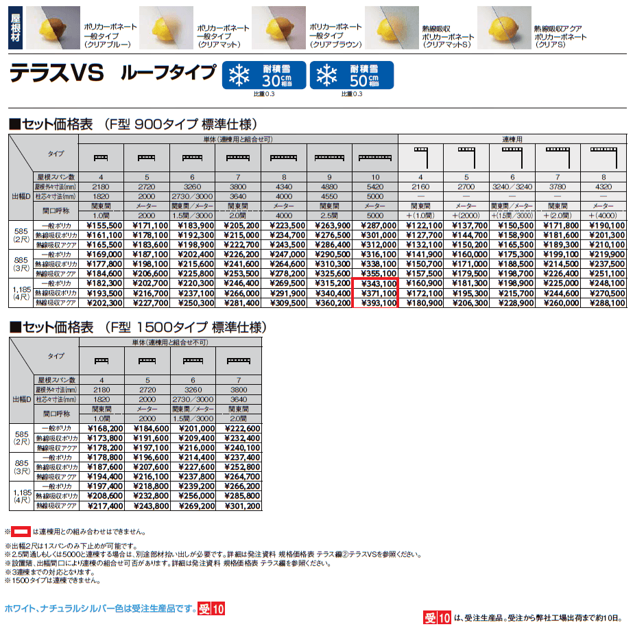 テラスVS F型 ルーフタイプ【2024年版】_価格_1