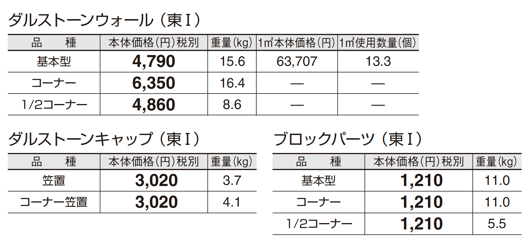 ダルストーンウォール_価格_1