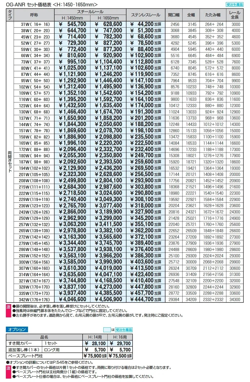 アルテンダAN型 レールタイプ_価格_3