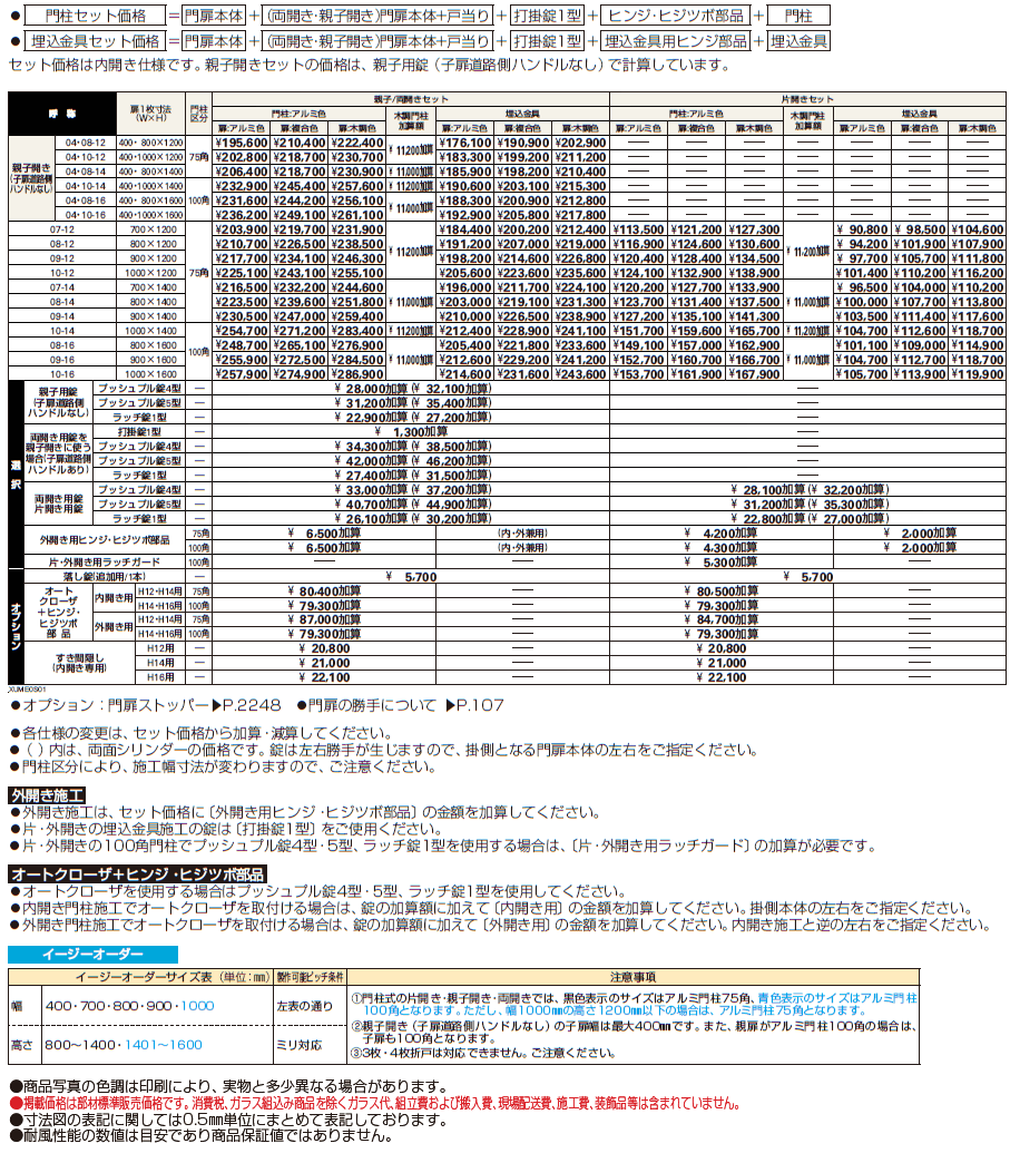 ルシアス 門扉S01型【2024年版】_価格_1
