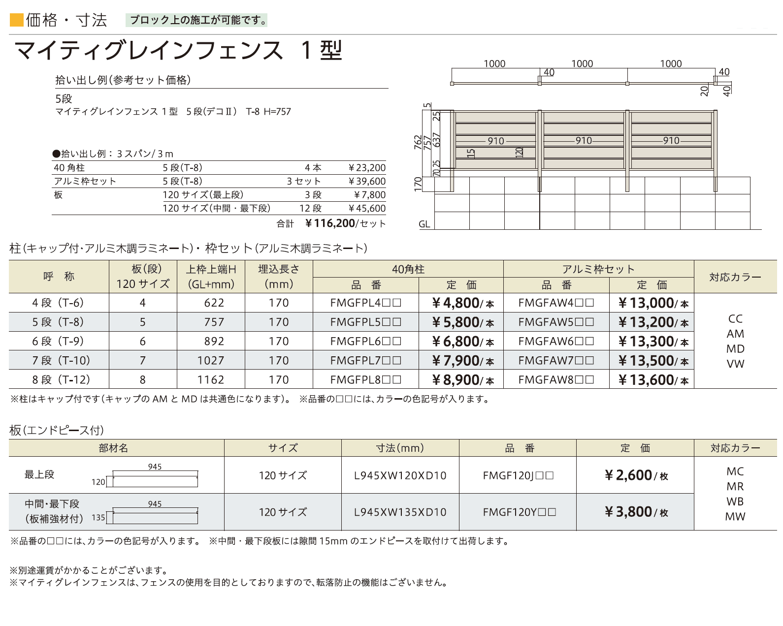 マイティグレインフェンス 1型 (板デコⅡ仕様)_価格_1