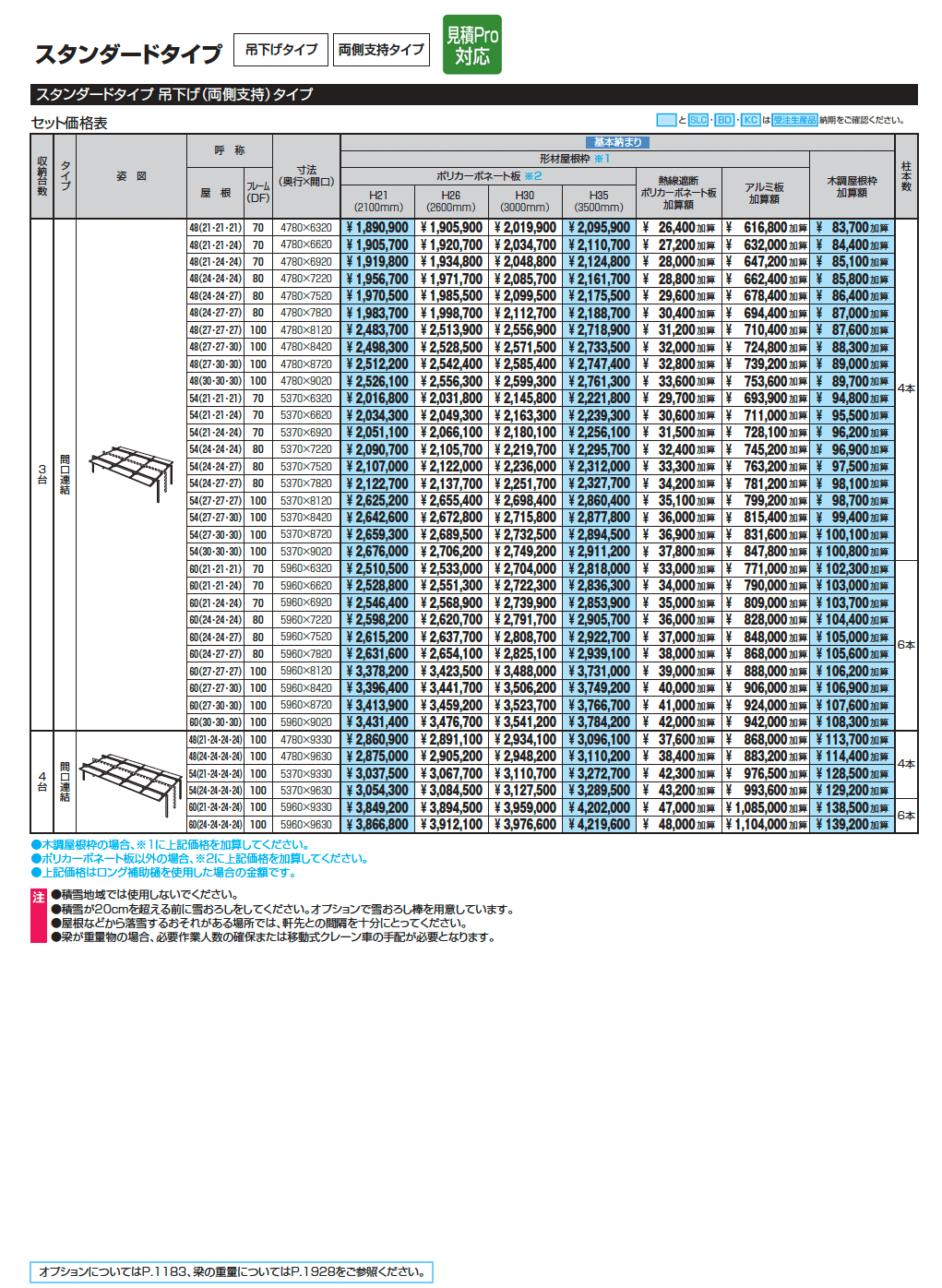 U.スタイル アゼスト スタンダードタイプ 吊下げタイプ(両側支持タイプ)_価格_2