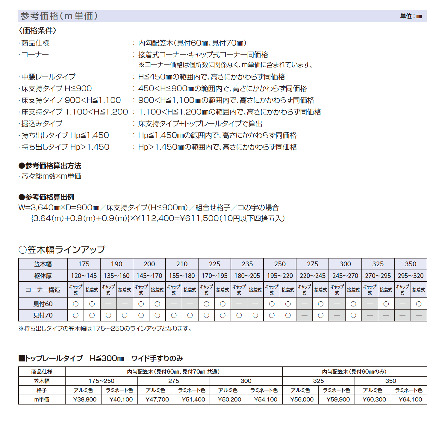 ルシアス ハンドレール 掘込みタイプ【2023年版】_価格_1