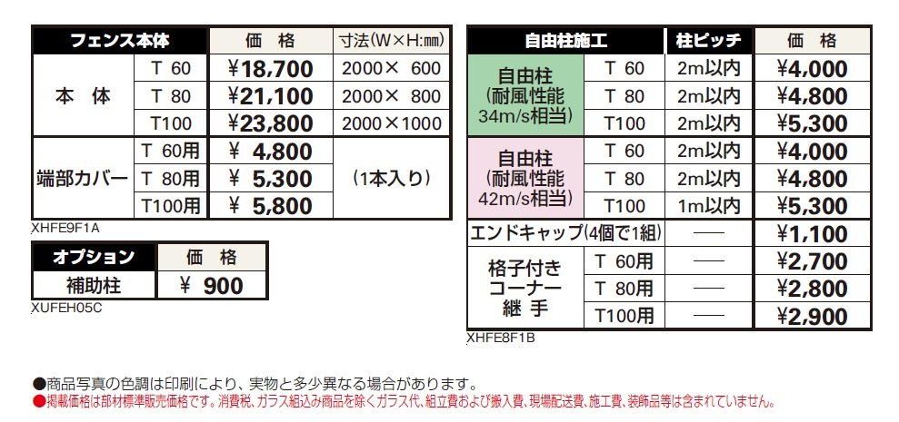 シンプレオ フェンス9F型 横(粗)格子【2024年5月末まで】【2024年版】_価格_1