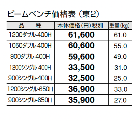 ビームベンチ【2024年版】_価格_2