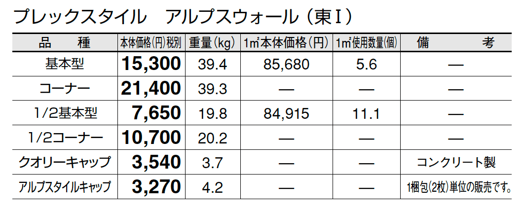プレックスタイル アルプスウォール_価格_1