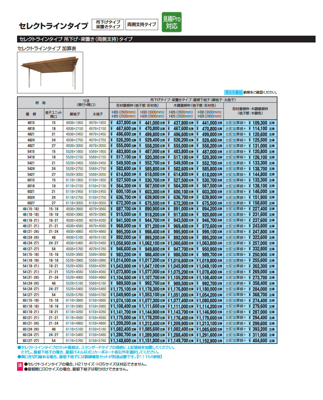 U.スタイル アゼスト セレクトラインタイプ 吊下げタイプ・梁置きタイプ(両側支持タイプ)_価格_1