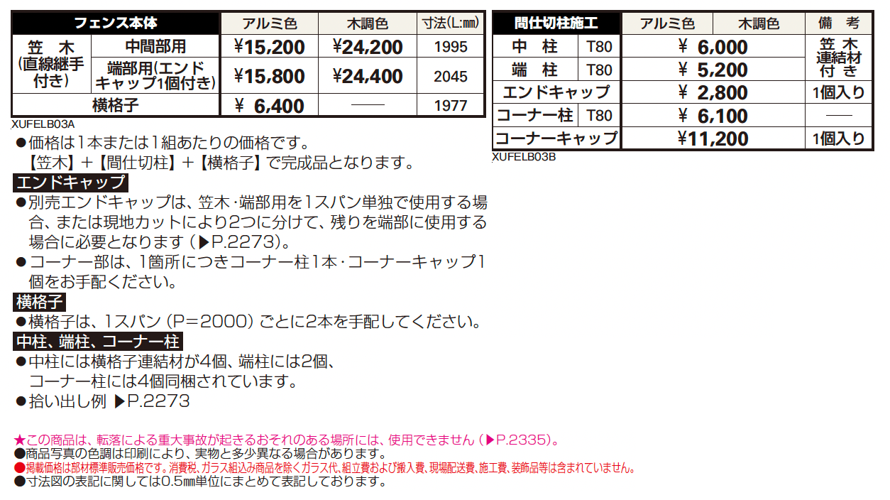 ルシアス フェンスLite B03型 横格子2本【2024年版】_価格_1