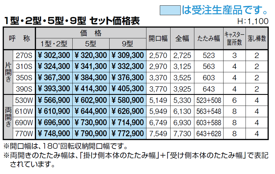 シャレオ伸縮9型ノンレールタイプ【2024年版】_価格_1