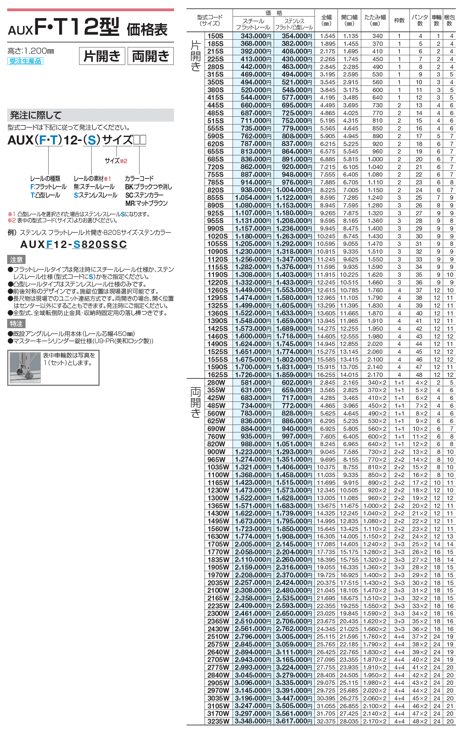 AUXF/T 12型/14型/16型/18型【2023年版】_価格_1