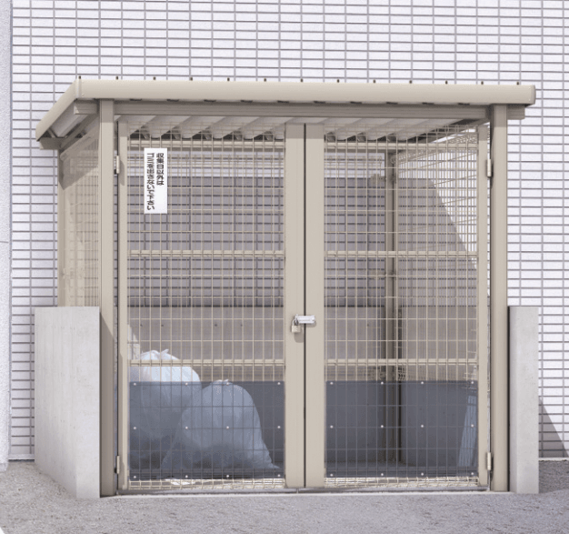 ダスティンG メッシュタイプ ブロック囲いタイプ 開き戸仕様 折板屋根1